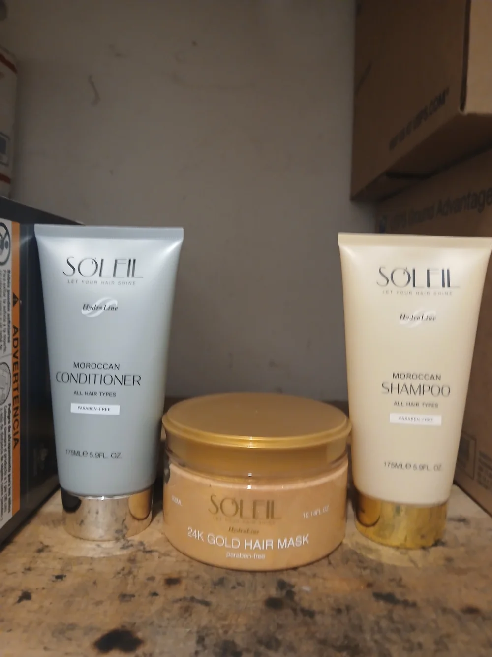 Soleil Hydra Line Moroccan 24K Gold Hair Mask & Shampoo Conditioner Set